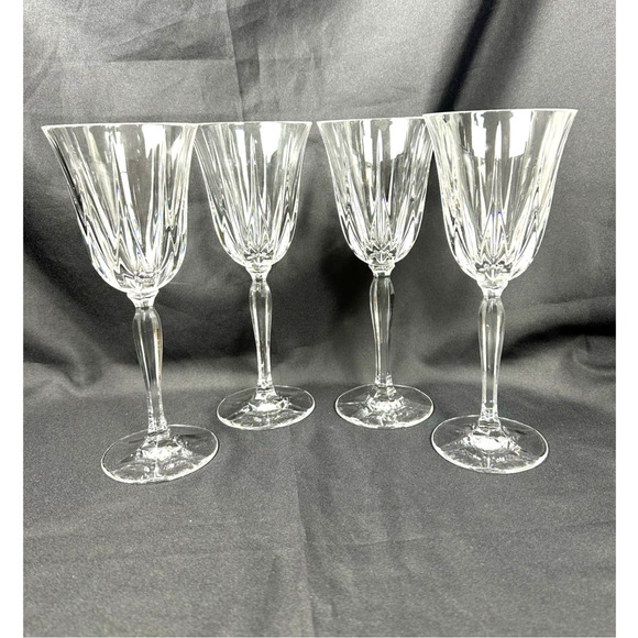 Noritake VENDOME Elegant Crystal Water Goblets Retired-8 5/8" Set of 4-Stunning! - Picture 3 of 9